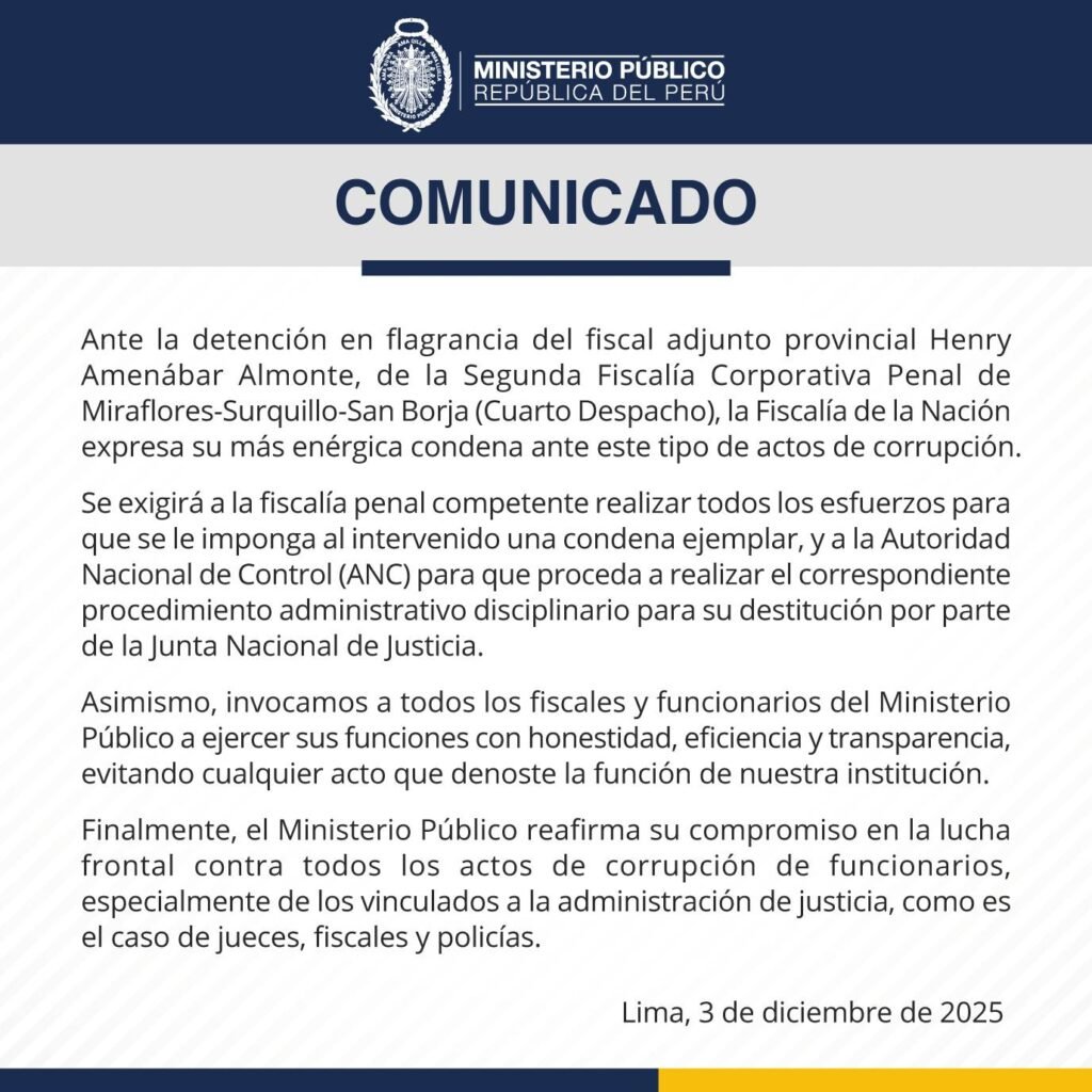 FISCALIA DE LA NACION CONDENA ENÉRGICAMENTE PRESUNTO ACTO DE CORRUPCIÓN DE FISCAL ADJUNTO Y SOLICITA SE IMPONGA CONDENA EJEMPLAR 592770271 1287191483437921 2349005905261613684 n