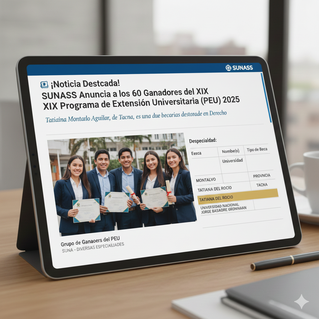 📰 ¡Noticia Destacada! SUNASS Anuncia a los 60 Ganadores del XIX Programa de Extensión Universitaria (PEU) 2026 gemini generated image je781zje781zje78